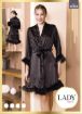 LADY lingerie Bride Tüylü Detaylı Saten Sabahlık - resim 1