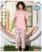 Aydoğan Home Wear Kadın Pembe "Love Always Wins" Baskılı Esnek Viskon Pijama Takımı - resim 5