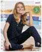Aydoğan Home Wear Kadın Mavi Tonlarında Desenli %100 Bambu V Yaka Kısa Kollu Pijama Takımı - resim 4