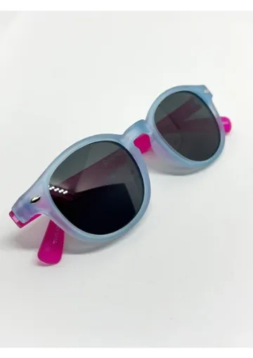 Funeyes Unisex Bebek 0 Yaş ile 4 Yaş Aralığı Güneş Gözlüğü Polarize Camlı Buz Mavi Gövde Pembe Sap Çocuk - resim 1