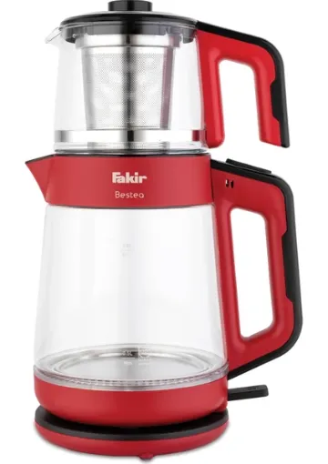 Fakir Bestea 1900 W Cam Çay Makinesi Kırmızı Siyah - resim 1