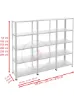 Rafburada 5 Katlı 3'lü Galvaniz Çelik Raf - Depo, Arşiv, Kiler, Dosya, Market Rafı - 43x60 cm-200 cm-0.70 mm - resim 3