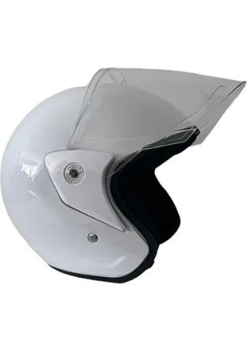 Kask Yarım Motosiklet Kaskı Yüksek Kalite - Beyaz - resim 1