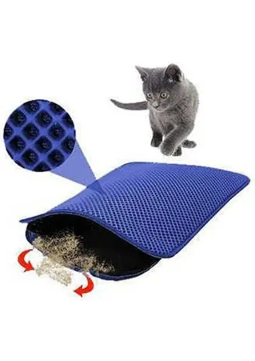 Yıldızhane Elekli Kedi Kumu Paspası 60X45 cm Mavi - resim 1