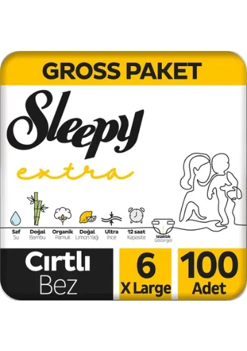 Sleepy Extra Günlük Aktivite Gross Paket Bebek Bezi 6 Numara Xlarge 100 Adet - resim 1