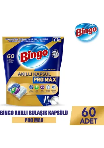 Bingo Akıllı Kapsül Pro Max Bulaşık Makinesi Deterjanı Tableti 60 Adet - resim 1