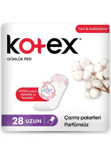 Kotex Günlük Ped Uzun Çanta Paketleri Parfümsüz 28'li - resim 1