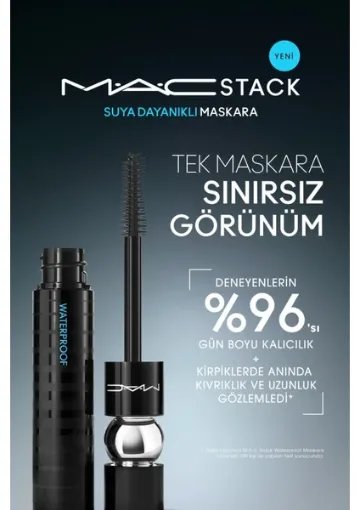 Mac M·a·cstack Waterproof Suya Dayanıklı Maskara - Black Stack - 12ml - 773602613700 - resim 1