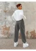 Trendseninle Kadın Beyaz Füme Nasa Baskılı Oversize Alt Üst Eşofman Takımı - resim 3
