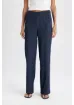 DeFacto Bürümcük Pantolon Lacivert Wide Leg Geniş Bol Paça Esnek Belli C0200AX24AU - resim 1