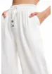 Quzu Beli Lastikli Bol Paça Pantolon Beyaz - resim 2