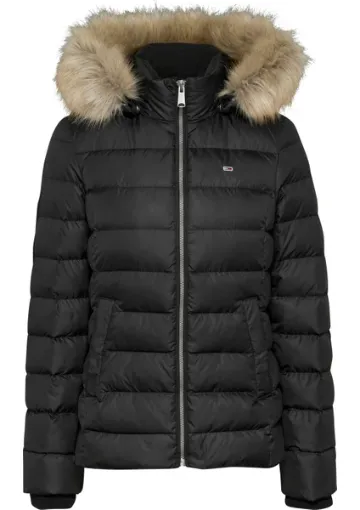 Tommy Hilfiger Kadın / Kız Marka Logolu Kapüşonlu Şık Görünümlü Full Fermuarlı Günlük Kullanıma Uygun Siyah Mont DW0DW18312-BDS 5,0 2 Değerlendirme - resim 1