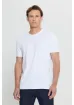 Altınyıldız Classics Erkek Beyaz %100 Pamuk Slim Fit Dar Kesim Bisiklet Yaka Tişört - resim 4