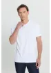 Altınyıldız Classics Erkek Beyaz %100 Pamuk Slim Fit Dar Kesim Bisiklet Yaka Tişört - resim 7