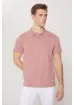 Altınyıldız Classics ALTINYILDIZ CLASSICS Erkek Gül Kurusu %100 Pamuk Kıvrılmaz Polo Yaka Slim Fit Dar Kesim Tişört - resim 6