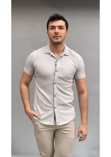 Casualmentr Fitilli Slim Gömlek - resim 1