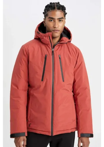 DeFacto Fit Termometreli Mont Su İtici Rüzgar Geçirmez Slim Fit Dar Kesim Kapüşonlu Fermuarlı A2125AX24WN - resim 1