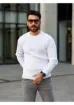 Trendseninle Erkek Beyaz Selanik Bisiklet Yaka Triko Kazak - resim 2