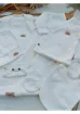 Bilge Trend Kız Erkek Bebek Natural 7 Parça Beyaz Hastane Çıkışı Zıbın Seti %100 Pamuk - resim 4