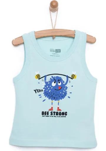 HelloBaby Basic Canavar Baskılı Atlet Tshirt Erkek Bebek - resim 1