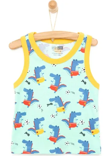 HelloBaby Timsah Baskılı Atlet Tshirt Erkek Bebek - resim 1