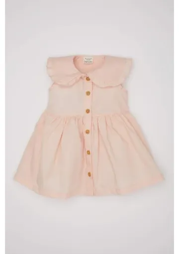 DeFacto Kız Bebek Kolsuz Poplin Elbise C2412A524SM - resim 1