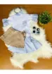 Kokoş Bebe k Blue White Kokoş Etek Takım 3 Parça - resim 2